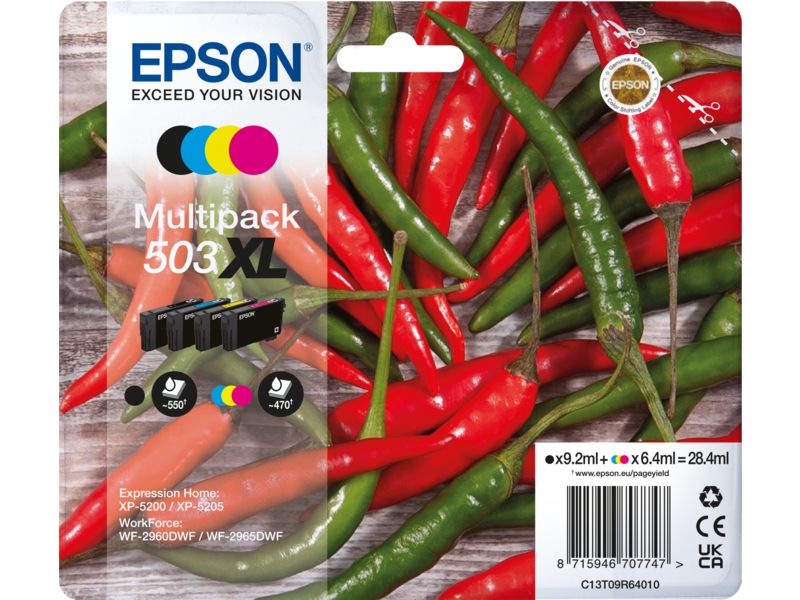 Cartouche d'encre Epson 4 couleurs - Grande capacité - Multipack (503XL)