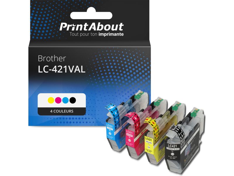 Cartucho compatible Brother LC-421VAL - 4 colores - Multipack