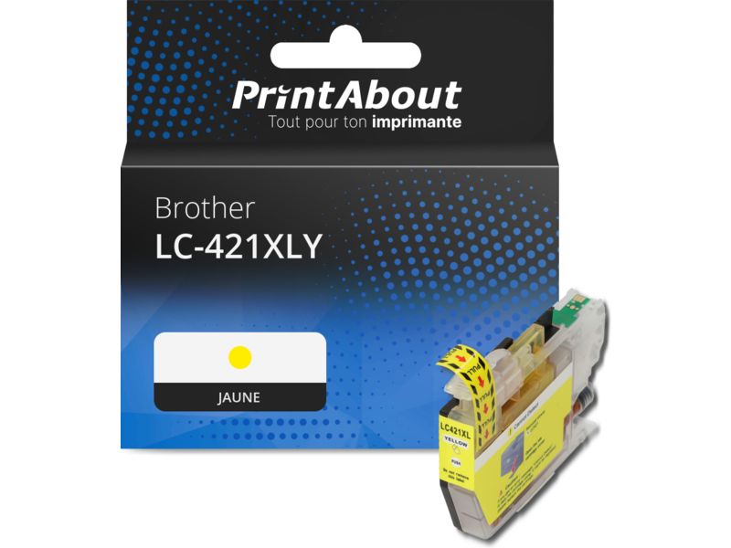Cartucho compatible Brother LC-421XLY - Amarillo - Alta capacidad