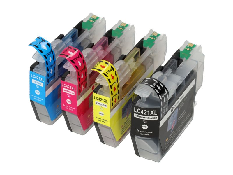 Brother LC-421XLVAL Compatible Cartridge - 4 Colors - High Capacity - Multipack