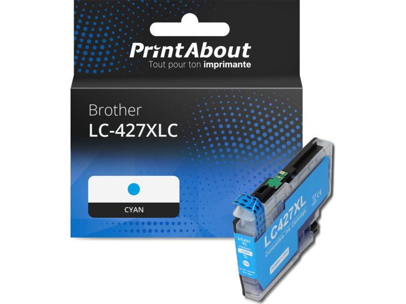 Cartucho compatible Brother LC-427XLC - Cian - Alta capacidad