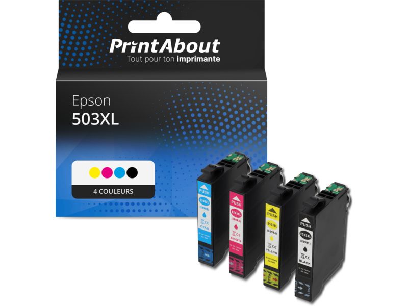 Cartucho compatible Epson 503XL (C13T09R64010) - 4 colores - Alta capacidad - Multipack por PrintAbout