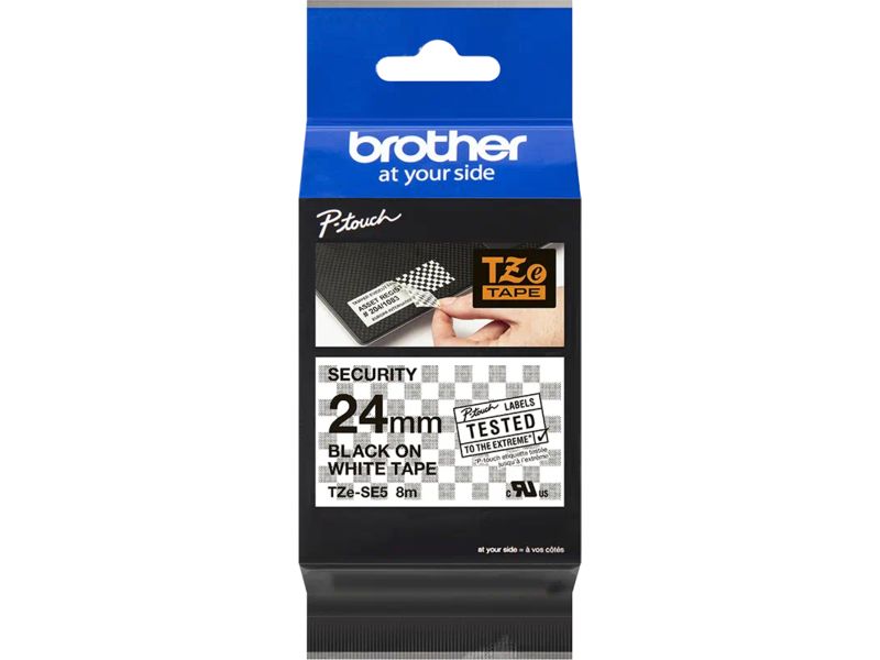 Ruban Brother TZe-SE5 - Noir sur Blanc