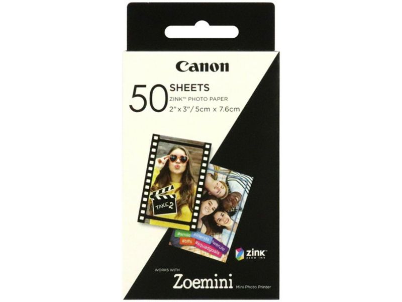 Papel fotográfico autoadhesivo Canon, 5 x 7,6 cm, 50 hojas
