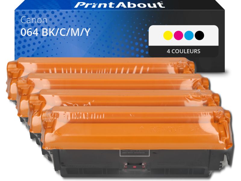Toner compatible Canon 064 PrintAbout - Negro, Cian, Magenta, Amarillo - Paquete multiplaca de 4 colores