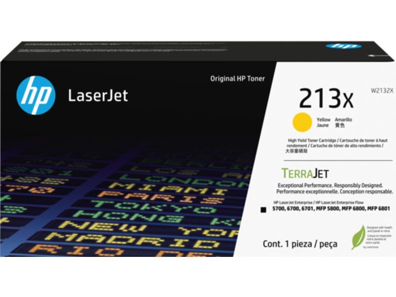 Cartouche toner HP 213X Jaune haute capacité (W2132X)