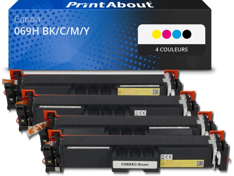 PrintAbout Canon 069H BK/C/M/Y Toner - 4 Colors - High Capacity - Multipack