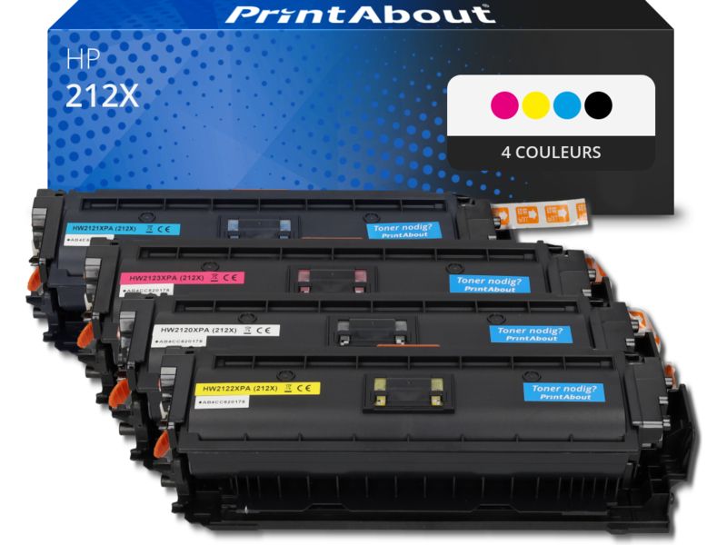 PrintAbout Compatible HP 212X Toner - 4 Colors - High Capacity - Multipack