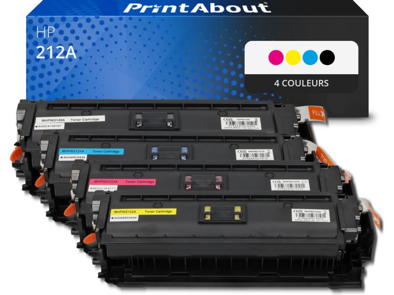 PrintAbout Compatible HP 212A Toner - 4-Color Multipack (W2120/21/22/23A)
