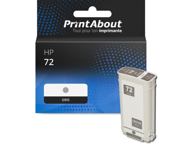 Cartucho de tinta PrintAbout compatible HP 72 - Gris