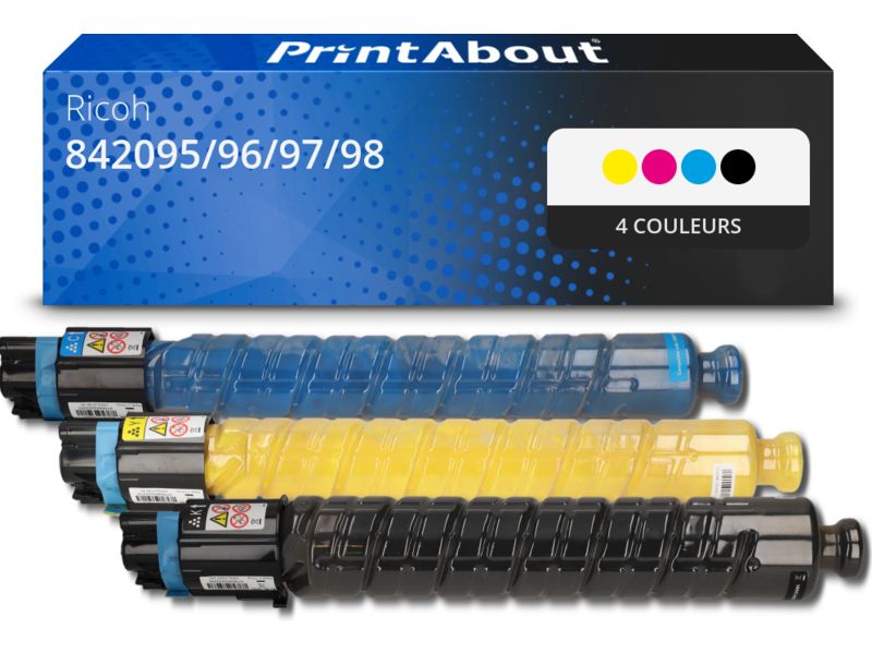 Toner Ricoh compatible 842095/96/97/98 (MP C406) - Multipack 4 couleurs