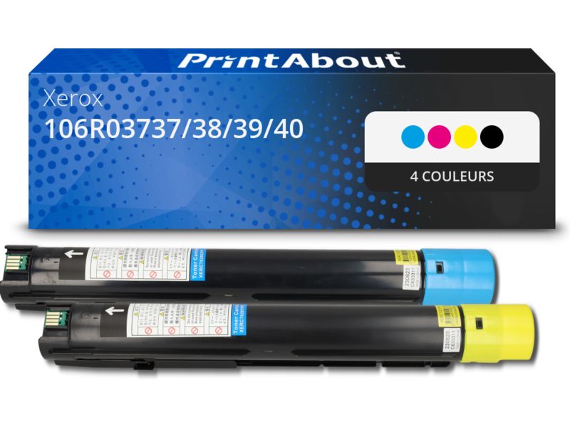 Toner compatible Xerox 106R03737/38/39/40 - 4 colores - Capacidad extra alta - Multipack por PrintAbout