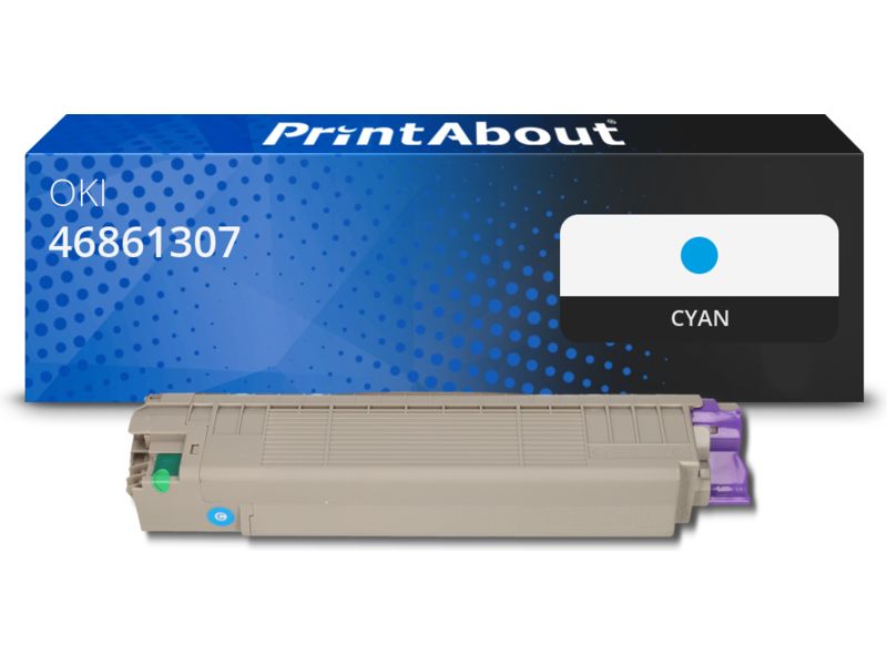 PrintAbout OKI Compatible Toner - Cyan, 46861307, 11,000 Page Yield