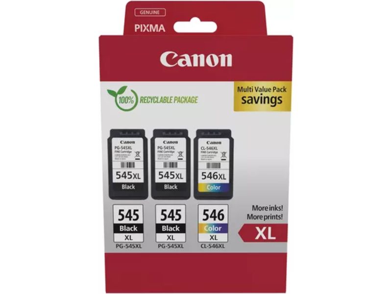 Multipack d'encre Canon haute capacité PG-545XL + PG-545XL + CL-546XL
