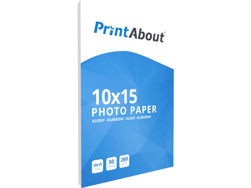 Papier photo brillant PrintAbout Premium (10x15 cm, 260 g/m², 50 feuilles)
