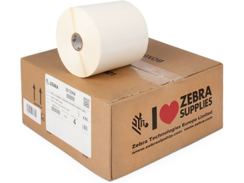 Zebra PolyPro 3000T Label - (152mm x 102mm) 4 Rolls - Black on White