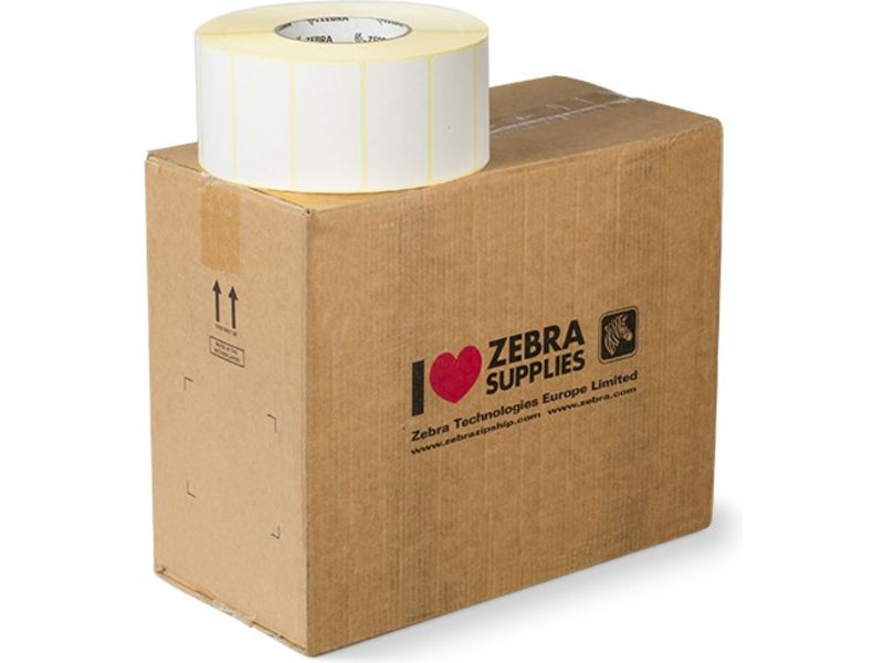 Zebra 880018-038 - 76mm x 38mm 6 Roll Labels - Black on White