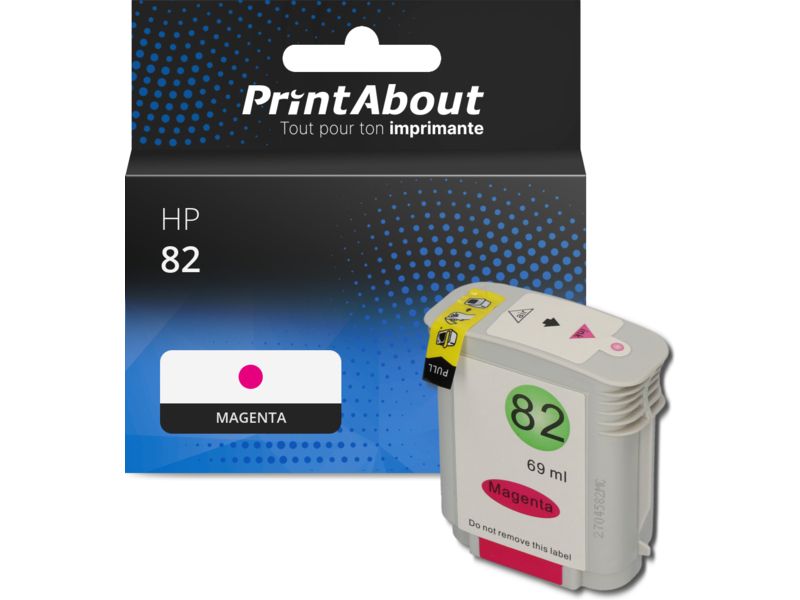 PrintAbout Compatible HP 82 Ink Cartridge - Magenta (C4912A, 72ml)