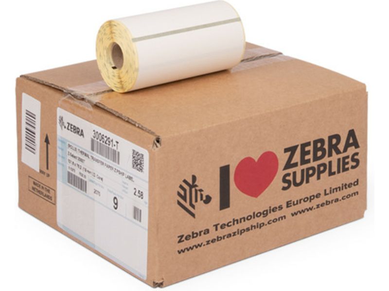 Zebra Z-Select 2000T Label, 101.6mm x 76.2mm, 9 Rolls, Black on White