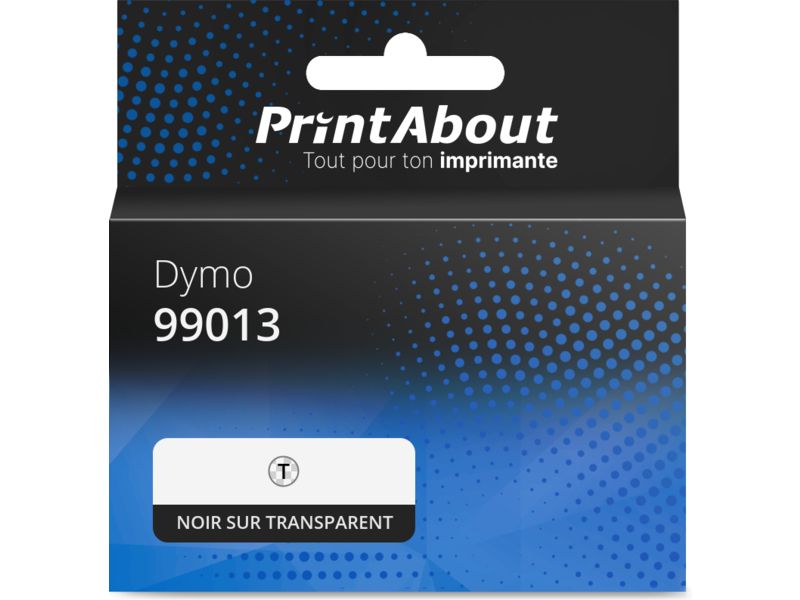 Dymo Compatible Label - S0722410 - 36mm x 89mm - Black on Transparent