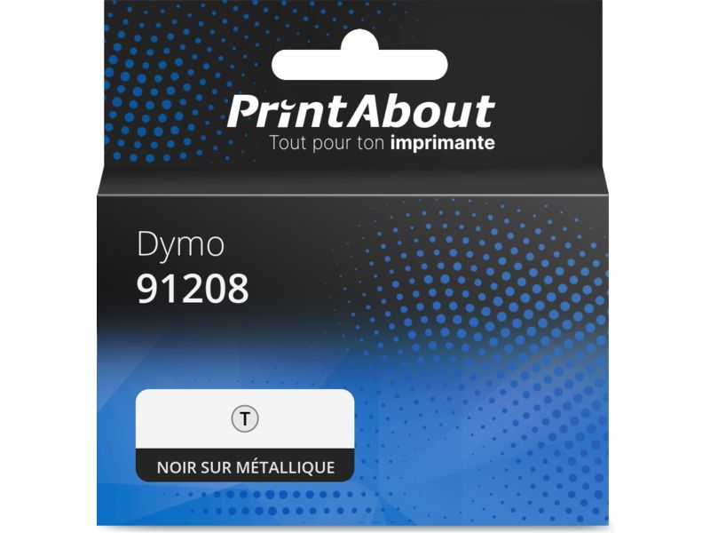 Ruban compatible Dymo 12 mm Noir sur métallique (S0721730)