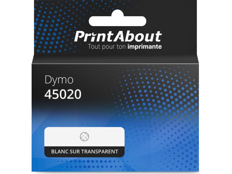 Cintas compatibles de Dymo PrintAbout (S0720600) - 12 mm - Blanco sobre transparente