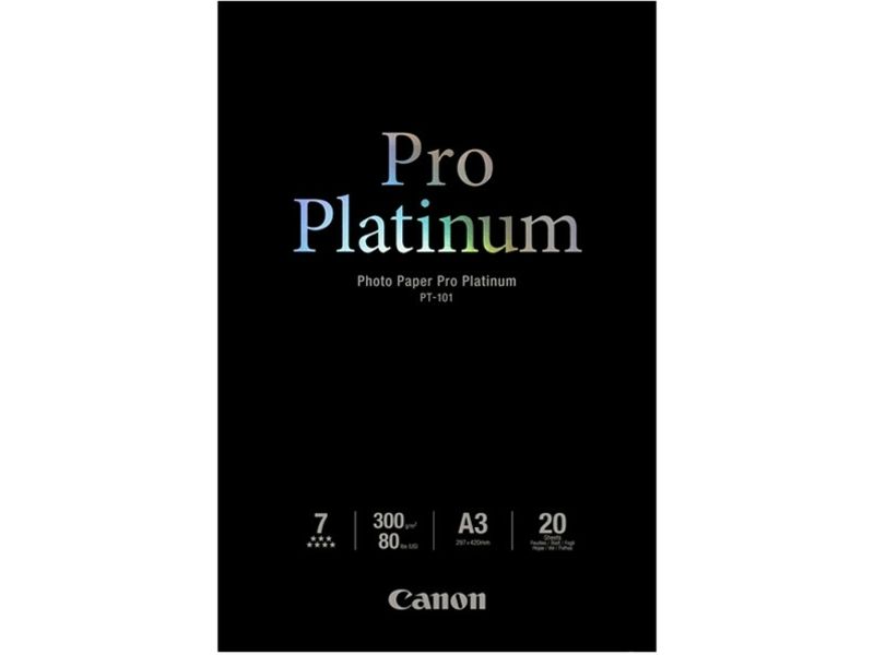 Canon PT-101 Pro Platinum Photo Paper, 300gsm A3 (20 Sheets)