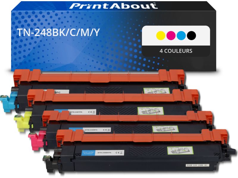 Cartouche d'encre compatible PrintAbout pour Brother TN-248 - 4 couleurs (noir/couleur)