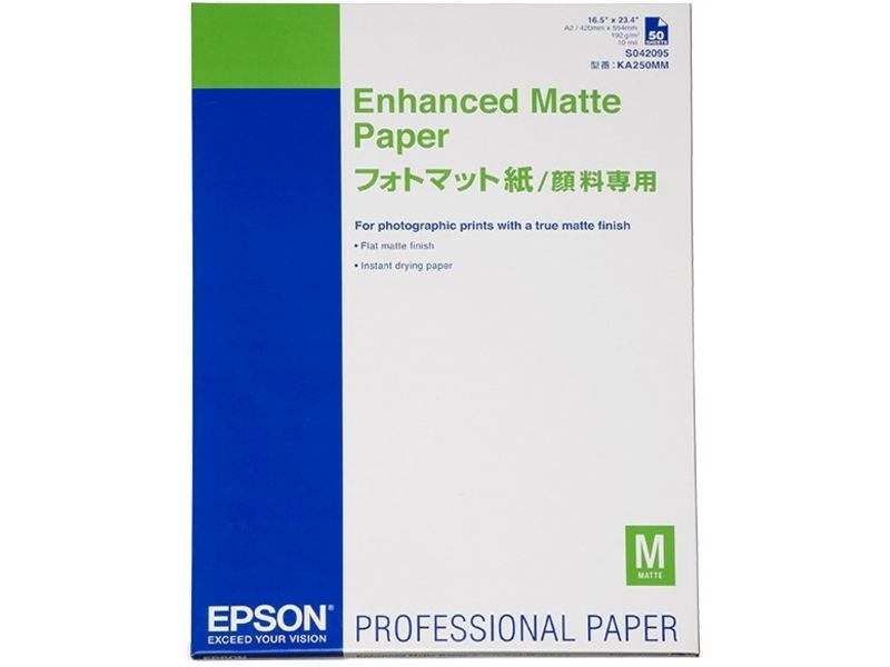 Papier photo mat Epson, format A2, 192 g/m² (50 feuilles)