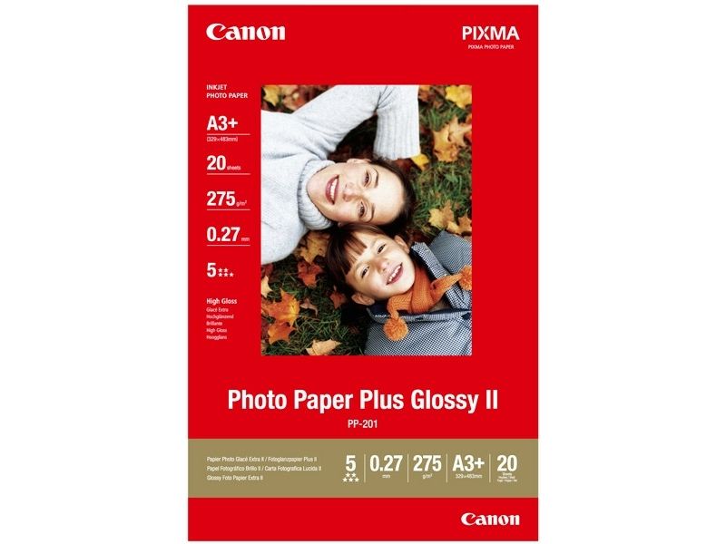 Papier photo Canon PP-201 Plus Brillant II, 275 g/m² A3+ (20 feuilles)