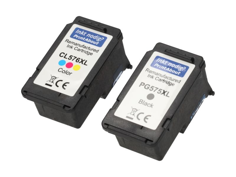 PrintAbout Canon PG-575 + CL-576 Ink Cartridge Multipack - Black + 3 Colors