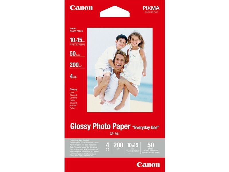 Papier photo Canon GP-501, 200 g/m², 10 x 15 cm (50 feuilles)
