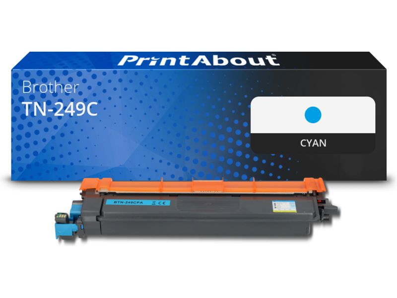 Toner Compatible Brother TN-249C - Ciano por PrintAbout (Tamaño: Estándar, Color: Ciano, Capacidad: 4400 Páginas)