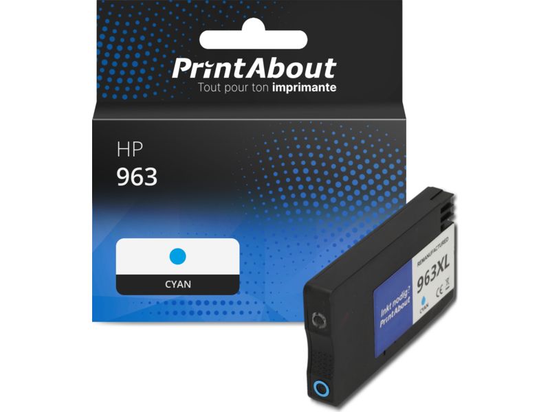 PrintAbout HP 963 Compatible Cartridge - Cyan (3JA23AE)