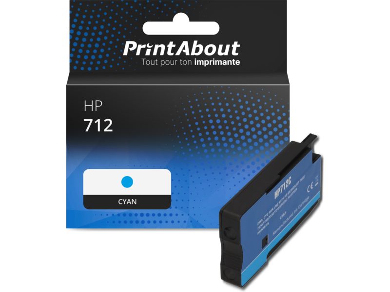 Cartouche d'encre compatible PrintAbout HP 712 - Cyan (3ED67A)