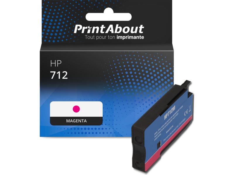 Cartouche d'encre compatible PrintAbout HP 712 - Magentă (3ED68A)