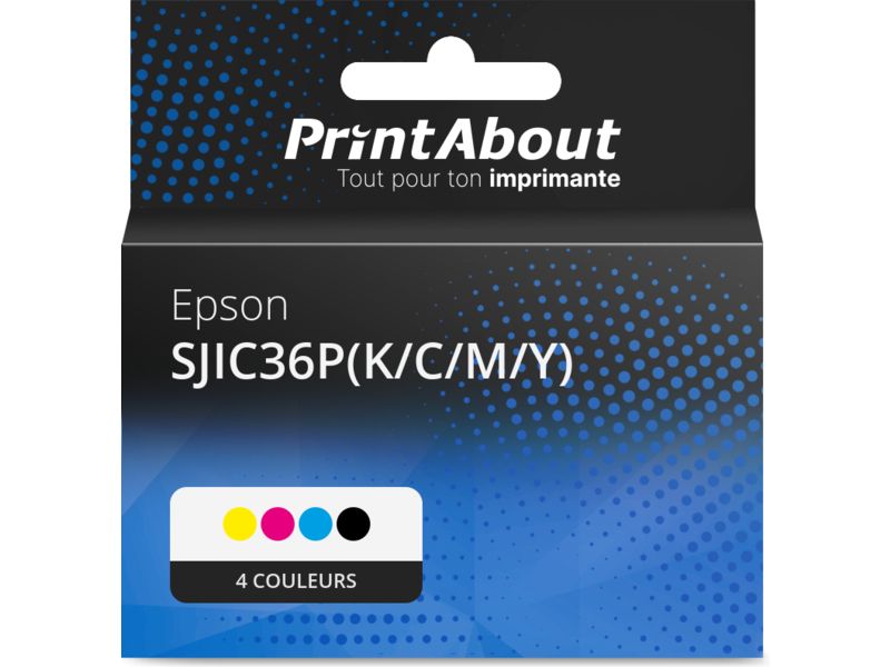 Cartouche compatible Epson SJIC36P(K/C/M/Y) - 4 couleurs - Multipack par PrintAbout