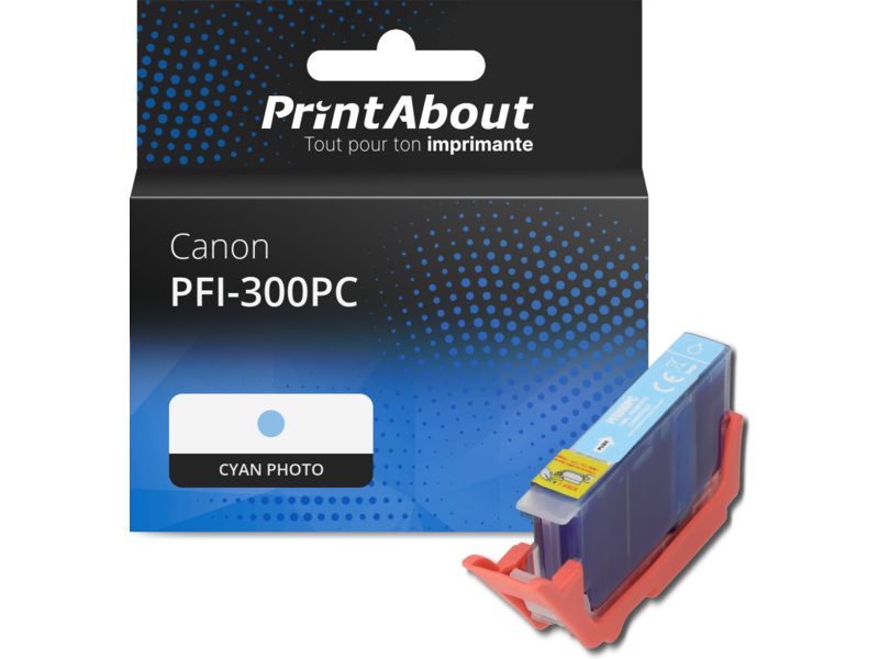 Cartouche d'encre compatible Canon PFI-300PC - Cyan photo