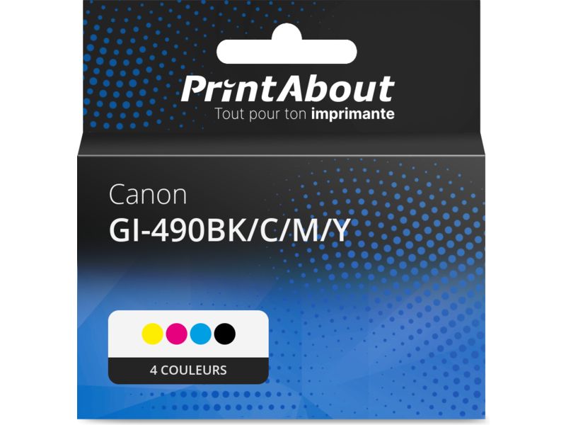 Cartouche d'encre compatible Canon GI-490 - 4 couleurs - Multipack