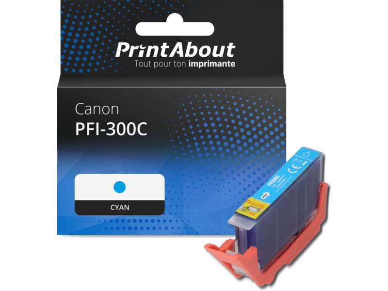 Cartucho de tinta compatible Canon PFI-300C - Cian con PrintAbout