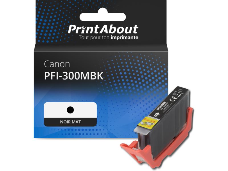 PrintAbout Canon PFI-300MBK Black Ink Cartridge - Mat Black