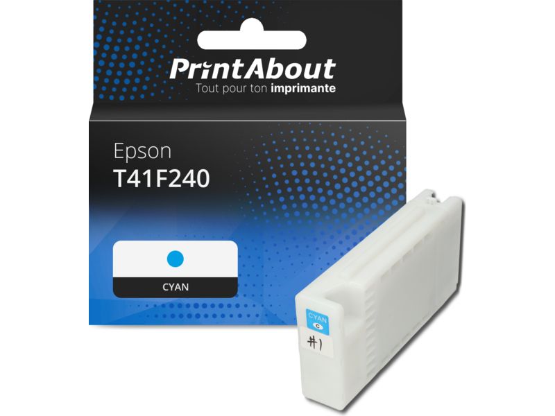 Cartucho compatible Epson T41F240 - Cian - Alta capacidad