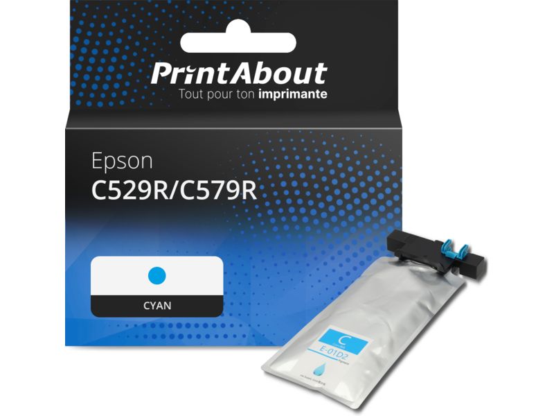Cartouche compatible Epson T01D200 - Cyan - Grande capacité