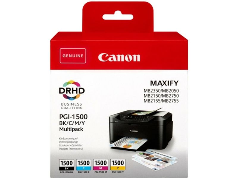 Cartouche d'encre Canon PGI-1500 - 4 couleurs - Multipack