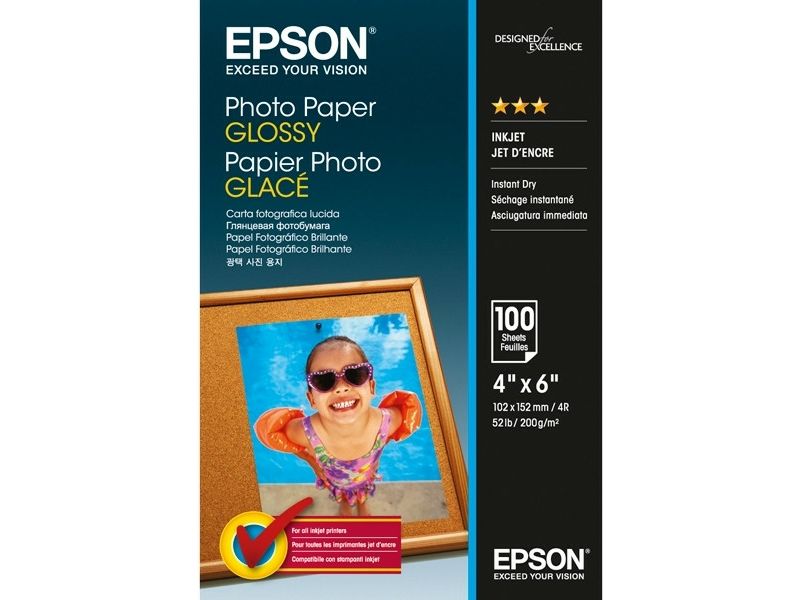 Papier photo brillant Epson A4, 10x15 (100 feuilles)