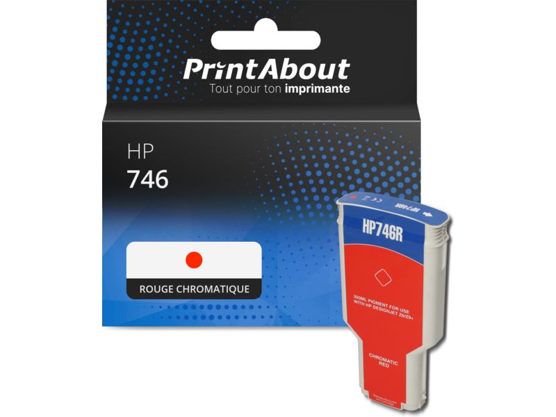Cartouche compatible HP 746 PrintAbout - Rouge chromatique (P2V81A)