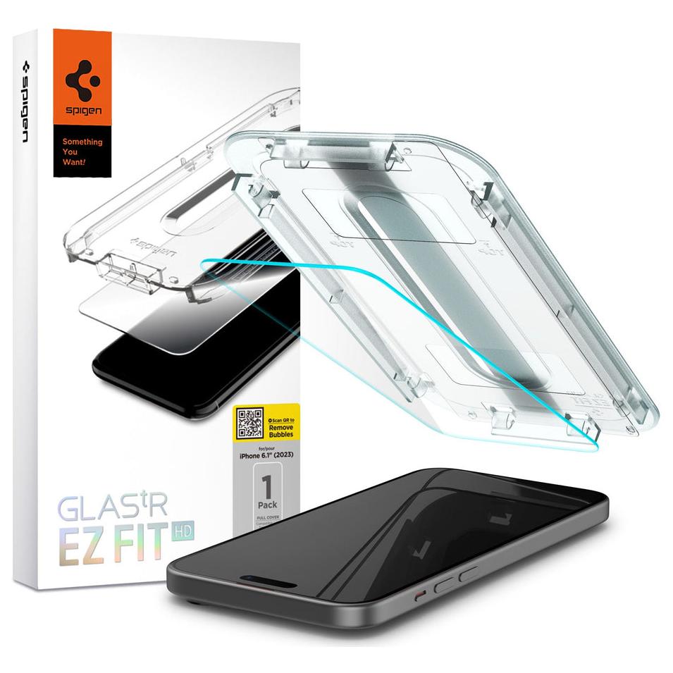 Spigen Glas.tR EZ Fit HD Clear Screen Protector for Apple iPhone 15