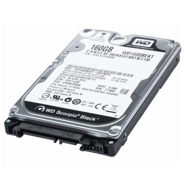 Western Digital 160GB 2.5" SATA Hard Drive, WD Scorpio Black WD1600BEKT, 7200RPM, 16MB Cache