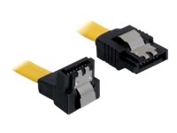 Delock SATA Cable - 10cm, Locking, 150/300/600 Mbps, Yellow