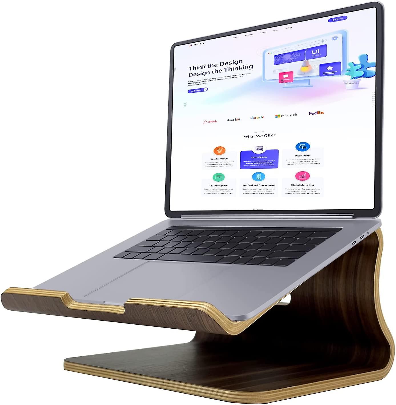 Ynong Laptop Stand - Wooden Laptop Riser for MacBook Air/Pro and Other Laptops